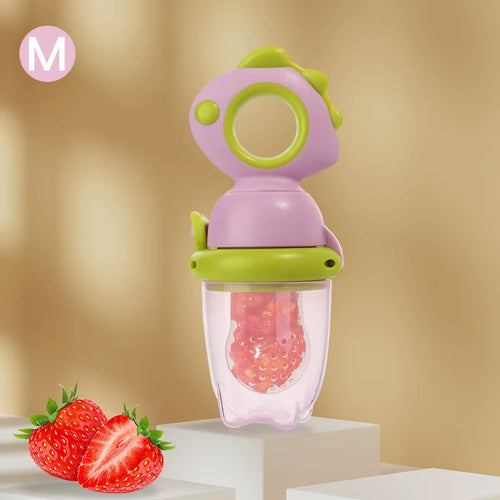 Rotating Push-Type Food Grade Silicone Fruit and Vegetable Feeder for Infants Baby, Dinosaur Shape Toddlers Supplementary Food F