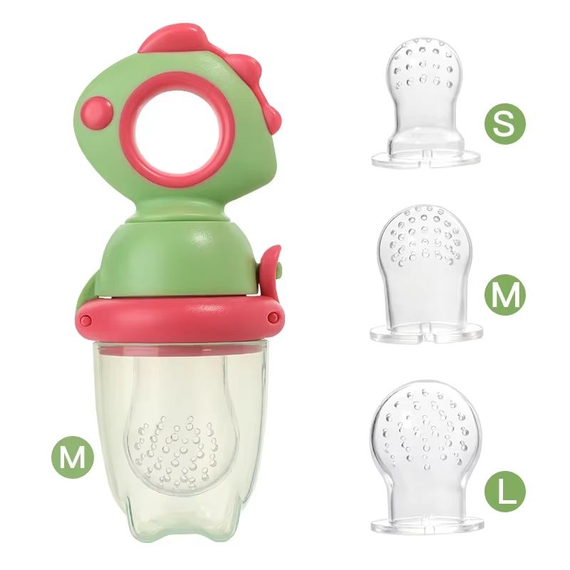1Pc Dinosaur Push-Pop Feeder, Infant Fruit & Veggie Teether, Baby Fruit Feeder, Push-Type Food Feeder, Silicone Teething Feeder